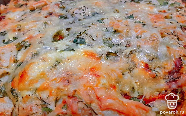 Пирог из лаваша с сыром, творогом и зеленью — Рецепт с фото