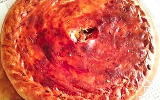 Сочный пирог с картошкой, капустой и луком — Рецепт с фото