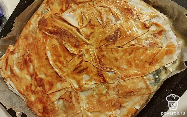 Рыбный пирог с тестом фило — Рецепт с фото