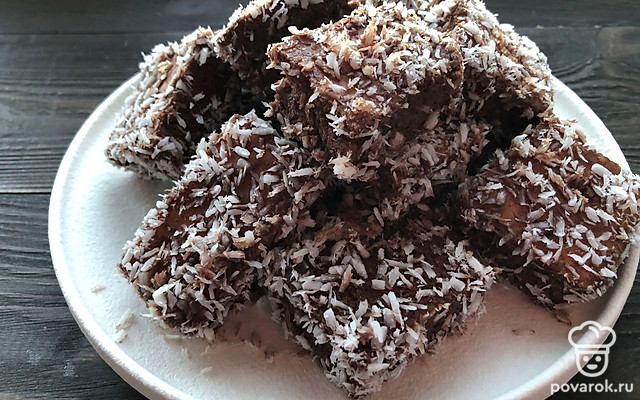 Шоколадно-кокосовые пирожные — Рецепт с фото