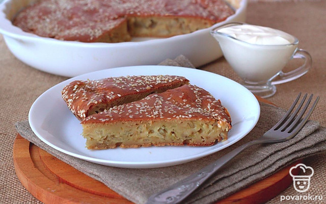 Заливной пирог с капустой в духовке — Рецепт с фото