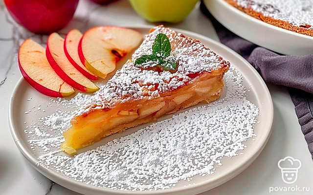 Домашний яблочный пирог на сметане — Рецепт с фото