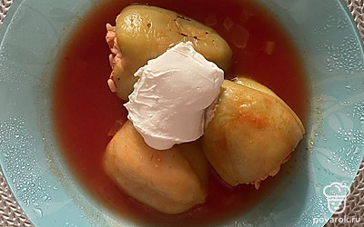 Сладкий перец, фаршированный рубленым мясом и рисом — Рецепт с фото