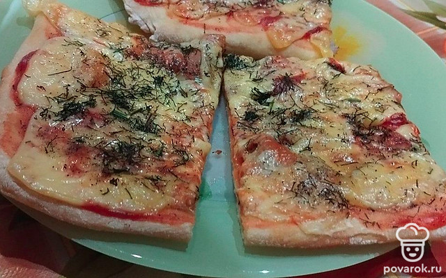 Сырная пицца с укропом — Рецепт с фото