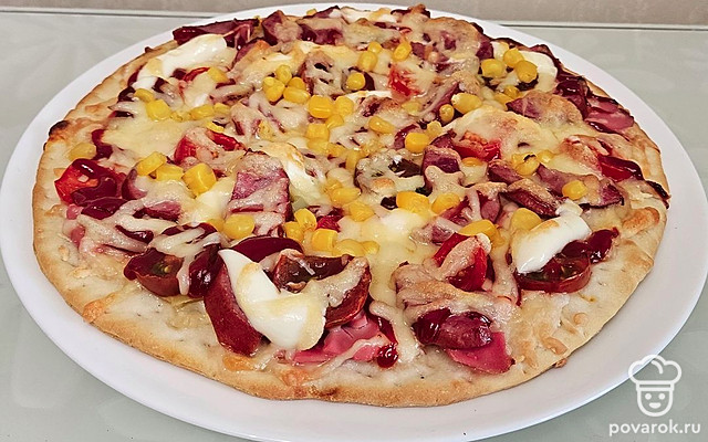 Пицца с краковской колбасой — Рецепт с фото
