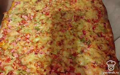 Пицца «Домашняя» с колбасой и овощами — Рецепт с фото