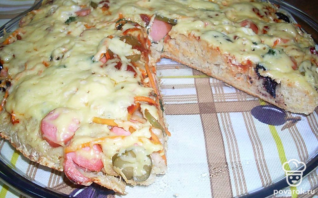 Быстрая пицца из ржаной муки на сковороде — Рецепт с фото