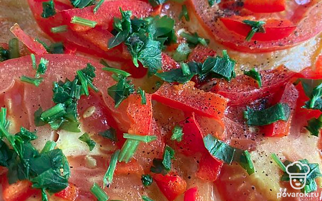 Пицца с помидорами, перцем и майонезом — Рецепт с фото