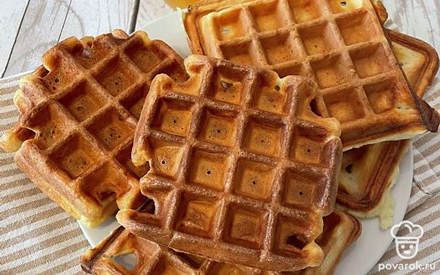Мягкие вафли без сахара — Рецепт с фото
