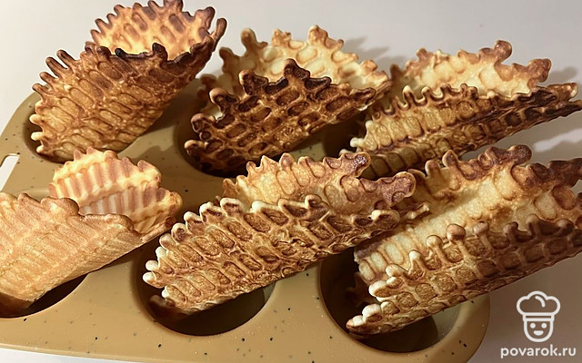 Вафельные корзинки для десертов — Рецепт с фото