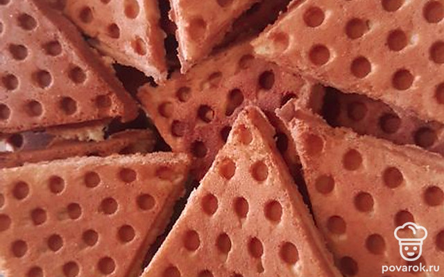 Божественные вафли из детства на сметане — Рецепт с фото