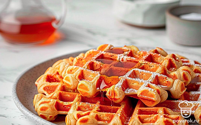 Золотистые вафли на сливках — Рецепт с фото