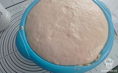 Замешиваем тесто. Яйца, сахар перемешиваем. Соединяем сливочное, растительное масло, ванилин, разрыхлитель, соль, опару, теплое молоко. Все перемешаиваем. Вводим муку. Тесто убираем в тепло. После второго обмина можно выпекать.