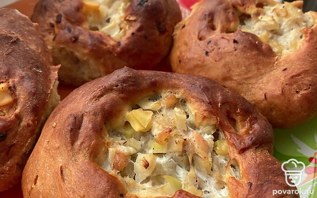 Пирожки с курицей и луком по-татарски — Рецепт с фото