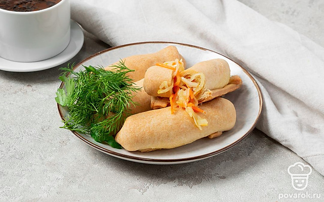 Постные трубочки с капустой — Рецепт с фото