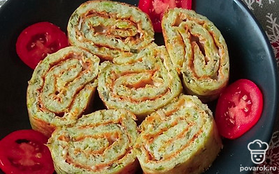 Кабачковые рулетики с чесноком и укропом — Рецепт с фото