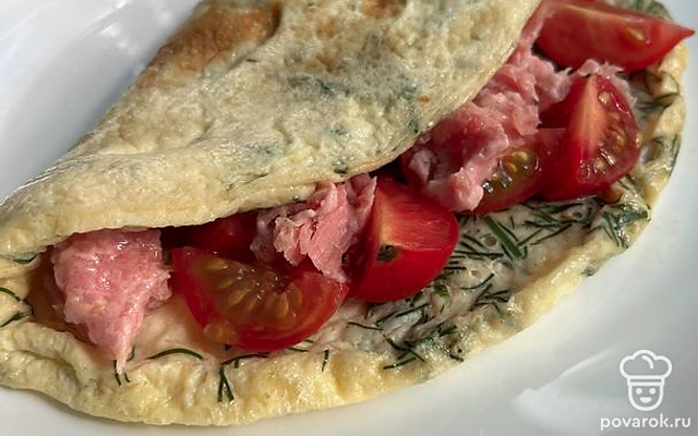 Фриттата с укропом, черри и тунцом — Рецепт с фото