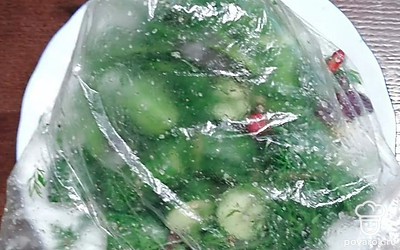 Завяжите пакет и хорошо перемешайте. Положите в глубокую емкость, поскольку пакет может протечь. Оставьте в тепле на 2 часа.