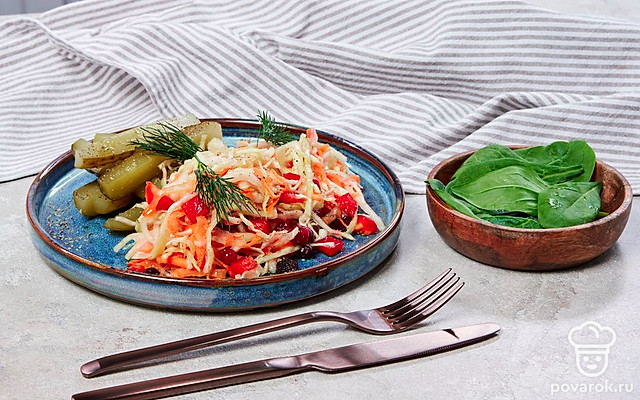 Маринованная капуста с клюквой и болгарским перцем — Рецепт с фото