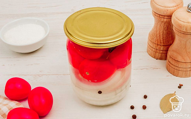 Маринованные помидоры с луком по-домашнему — Рецепт с фото