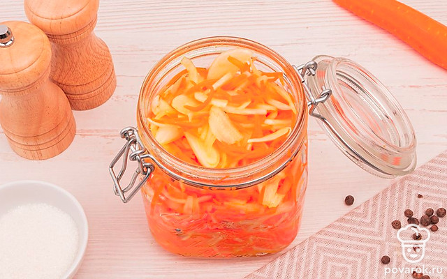 Маринованный лук с морковкой — Рецепт с фото