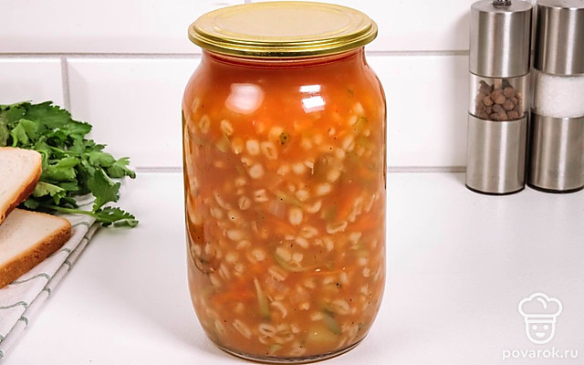 Рассольник на зиму с перловкой — Рецепт с фото