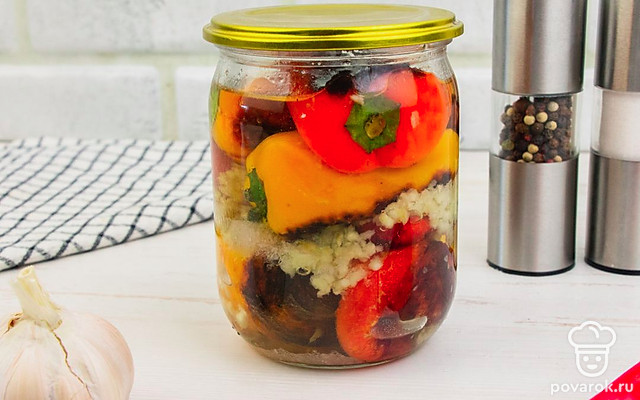 Жареный перец на зиму без стерилизации — Рецепт с фото