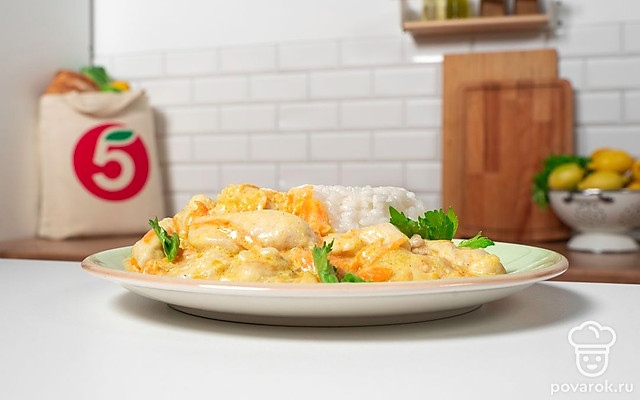 Рис с куриной подливкой — Рецепт с фото