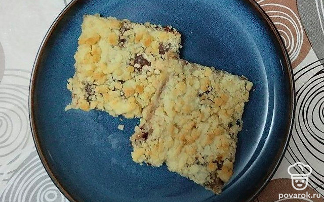 Рубленый пирог с клубничным вареньем — Рецепт с фото