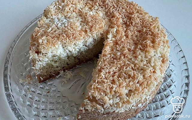 Кокосовый пирог со сливками — Рецепт с фото