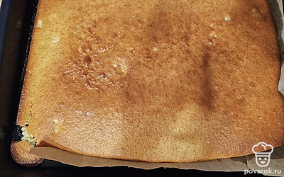 На бумагу для выпечки вылейте тесто прямоугольной формы. Выпекайте при 180 градусах 15-20 минут.