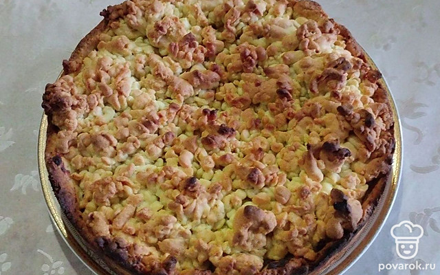 Тертый пирог с творогом и сливками «Французский» — Рецепт с фото