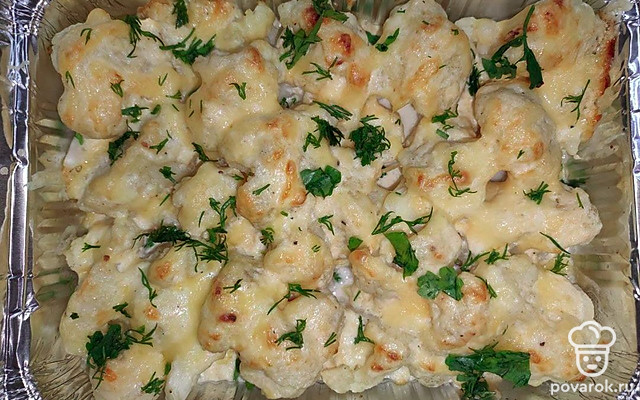 Аппетитная цветная капуста в сливках — Рецепт с фото