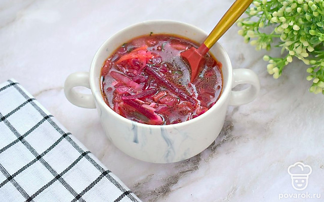 Домашний борщ с квашеной капустой — Рецепт с фото