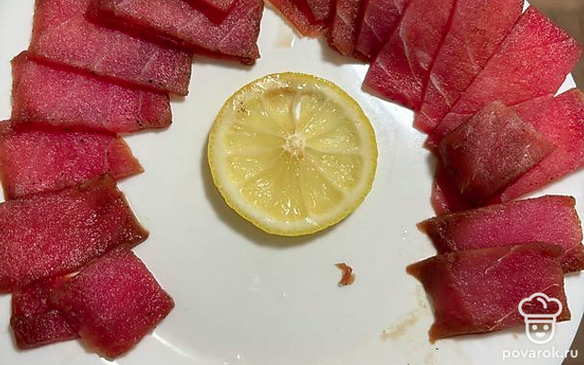 Сашими из свежего тунца — Рецепт с фото