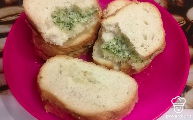 Гренки с сыром и зеленью — Рецепт с фото