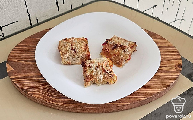 Горячее блюдо из лаваша и фарша — Рецепт с фото