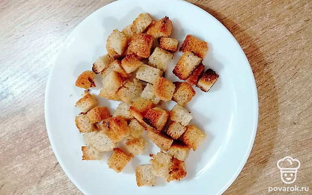 Чесночные сухарики из белого хлеба за 30 минут — Рецепт с фото