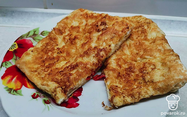 Лепешка из лаваша с сыром и помидорами — Рецепт с фото