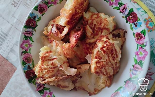 Цветная капуста в яично-ореховом кляре — Рецепт с фото