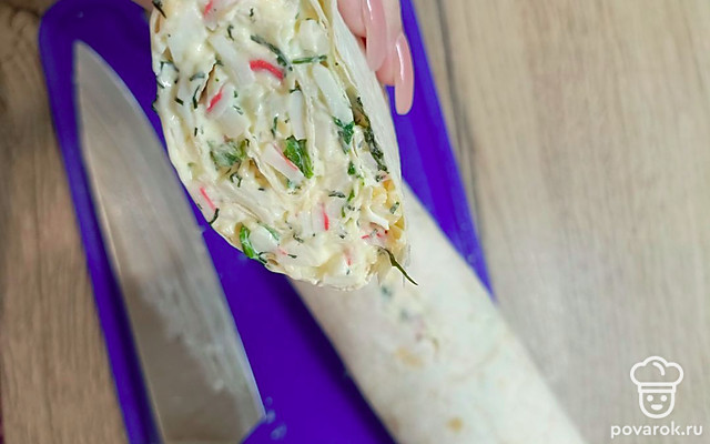 Закуска из лаваша «Крабовая» — Рецепт с фото