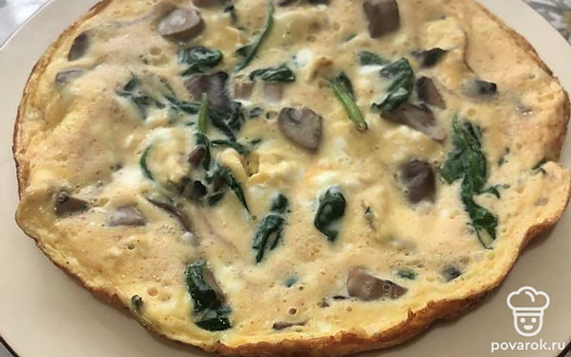 Фриттата с грибами и шпинатом — Рецепт с фото