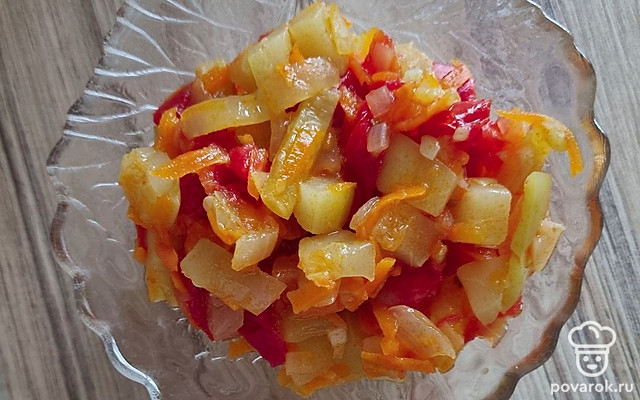 Овощная закуска с чесноком и луком — Рецепт с фото