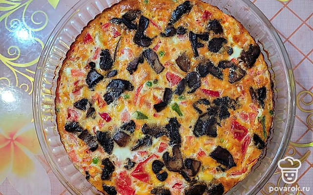 Фриттата с овощами и грибами в духовке — Рецепт с фото