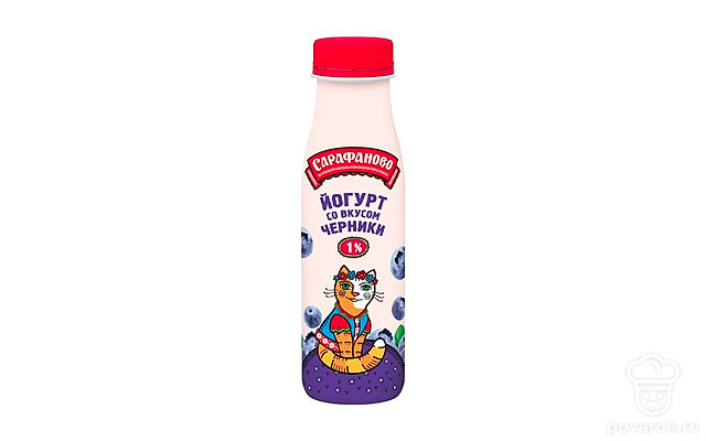 Йогурт со вкусом черники 1% «Сарафаново» — Рецепты с ингредиентом