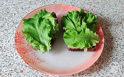 Укладываем листья салата.