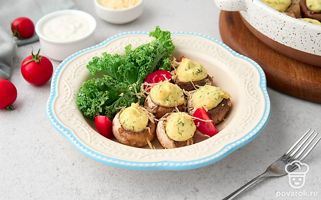 Шампиньоны под шубой — Рецепт с фото