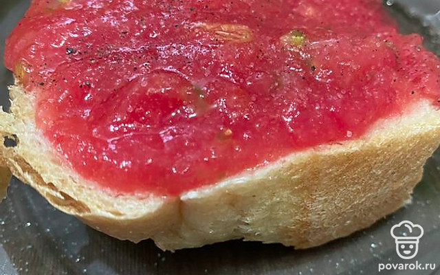 Бутерброд с томатом по-испански на скорую руку — Рецепт с фото