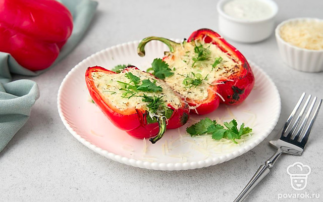 Фаршированный перец с творогом — Рецепт с фото