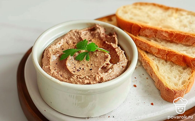 Домашний печеночный паштет с чесноком — Рецепт с фото